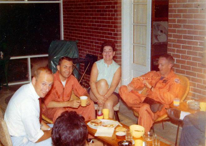 Training astronauts relaxing